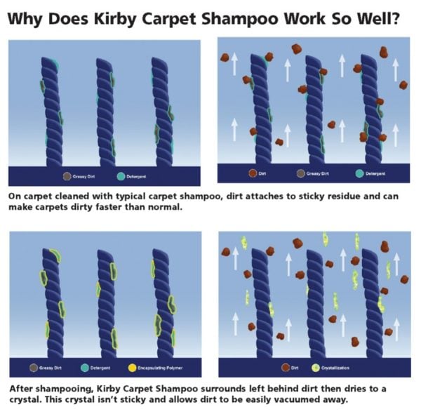 Chart Explaining the Effectiveness of the Kirby Carpet Shampoo