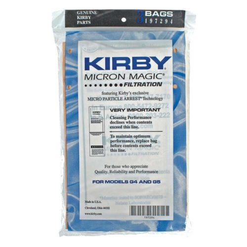 Kirby twist-style paper filter bags for Generation 4 and Generation 5 Kirby Home Cleaning Systems