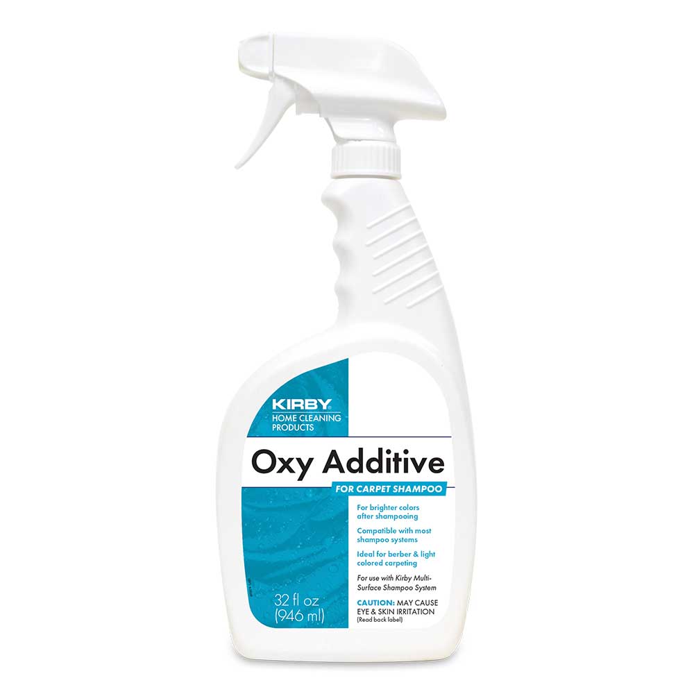 Use Kirby Oxy Additive in your Kirby Carpet Shampoo to brighten your carpets and improve cleaning performance.