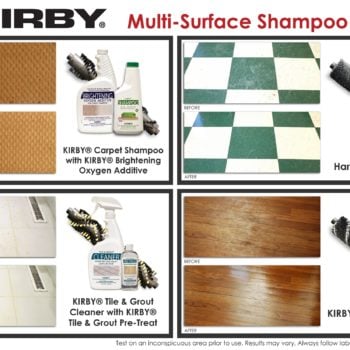 The multi-surface shampoo system can clean hard floors, tile and grout, and shampoo carpet.