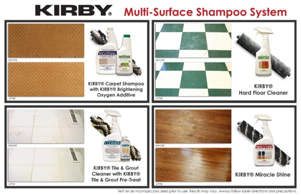 The multi-surface shampoo system can clean hard floors, tile and grout, and shampoo carpet.