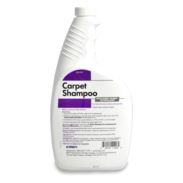 Kirby Carpet Shampoo is our most powerful shampoo for removing carpet stains.
