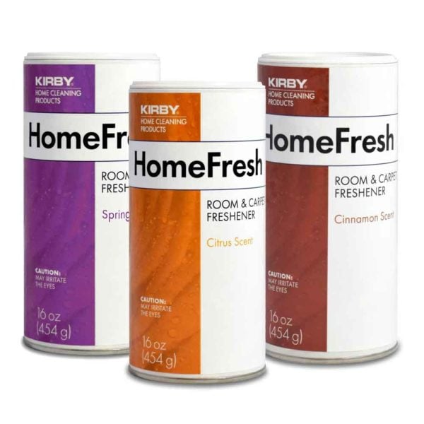 Use Kirby HomeFresh to sprinkle on your carpet, vacuum up, and fresh your home.