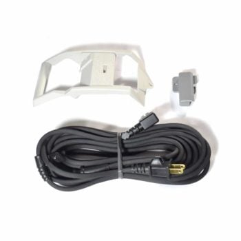 Kirby vacuum replacement cord, black, with gray attachments.