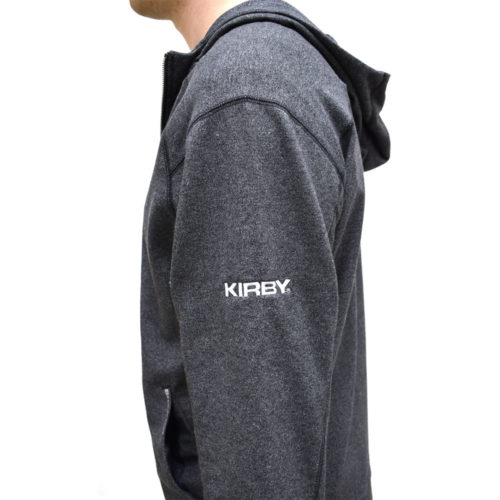 Kirby Men's Dark Gray Zip-Up Hooded Sweatshirt