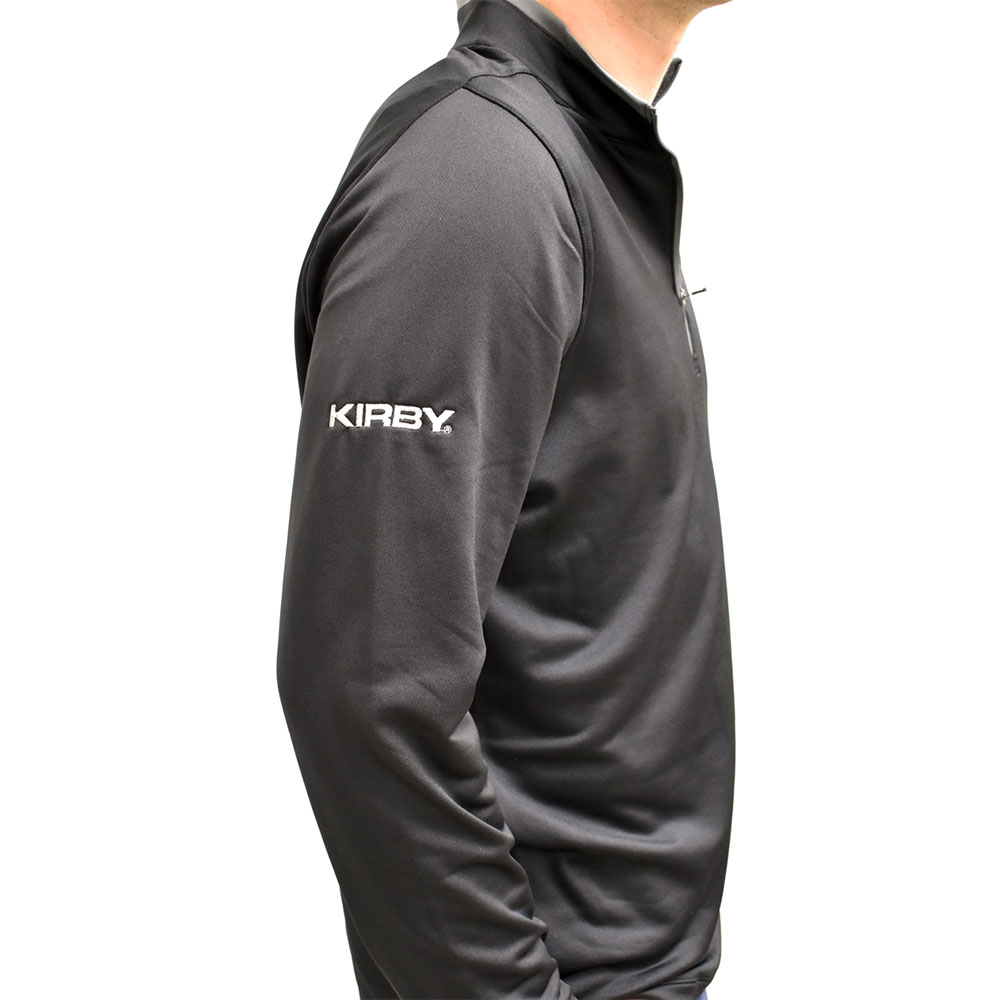 Sudadera con cremallera de tres cuartos en negro y gris para hombre kirby