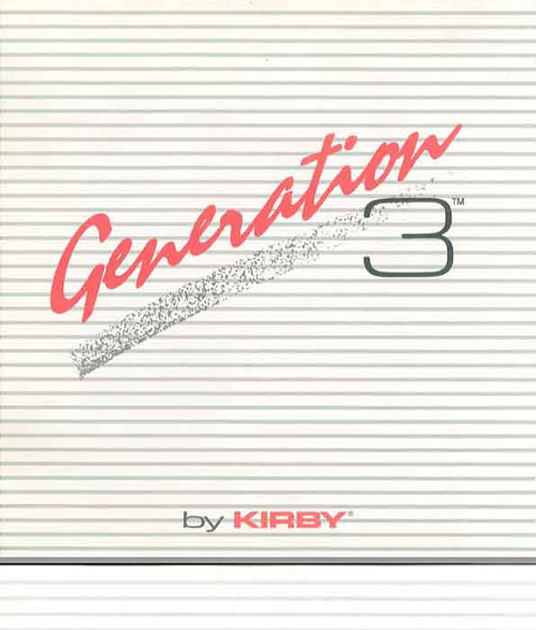 Kirby Generation 3 Owner Manual
