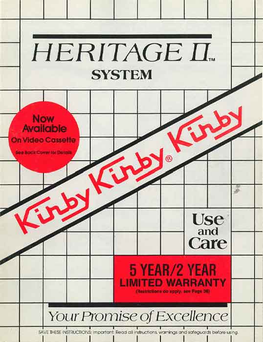 Manual del propietario de Kirby Heritage II