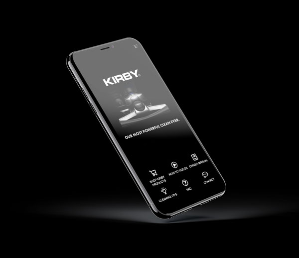 Téléphone intelligent avec l'application Kirby Vacuum Owner.