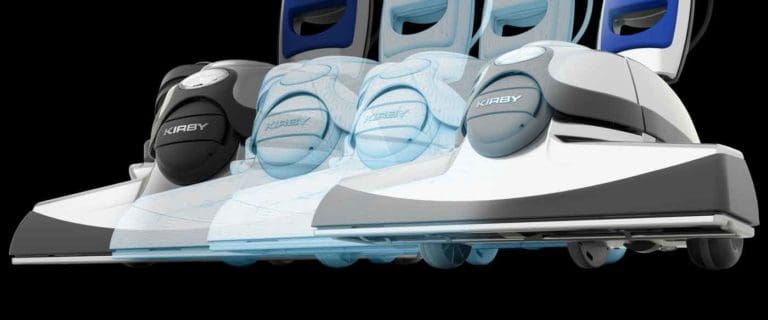 The Kirby features a toe-touch height adjustment that raises and lowers the Kirby to 7 different cleaning positions for optimal performance.