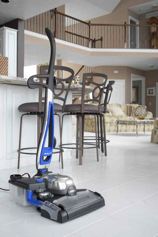 The Kirby vacuum quickly converts to a power scrubber ideal for deep cleaning tile and grout floors.